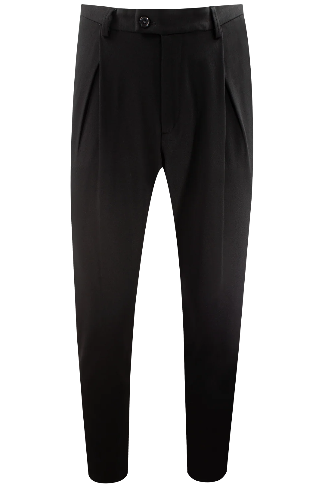 Pantalone con pince incrociata in jersey nero