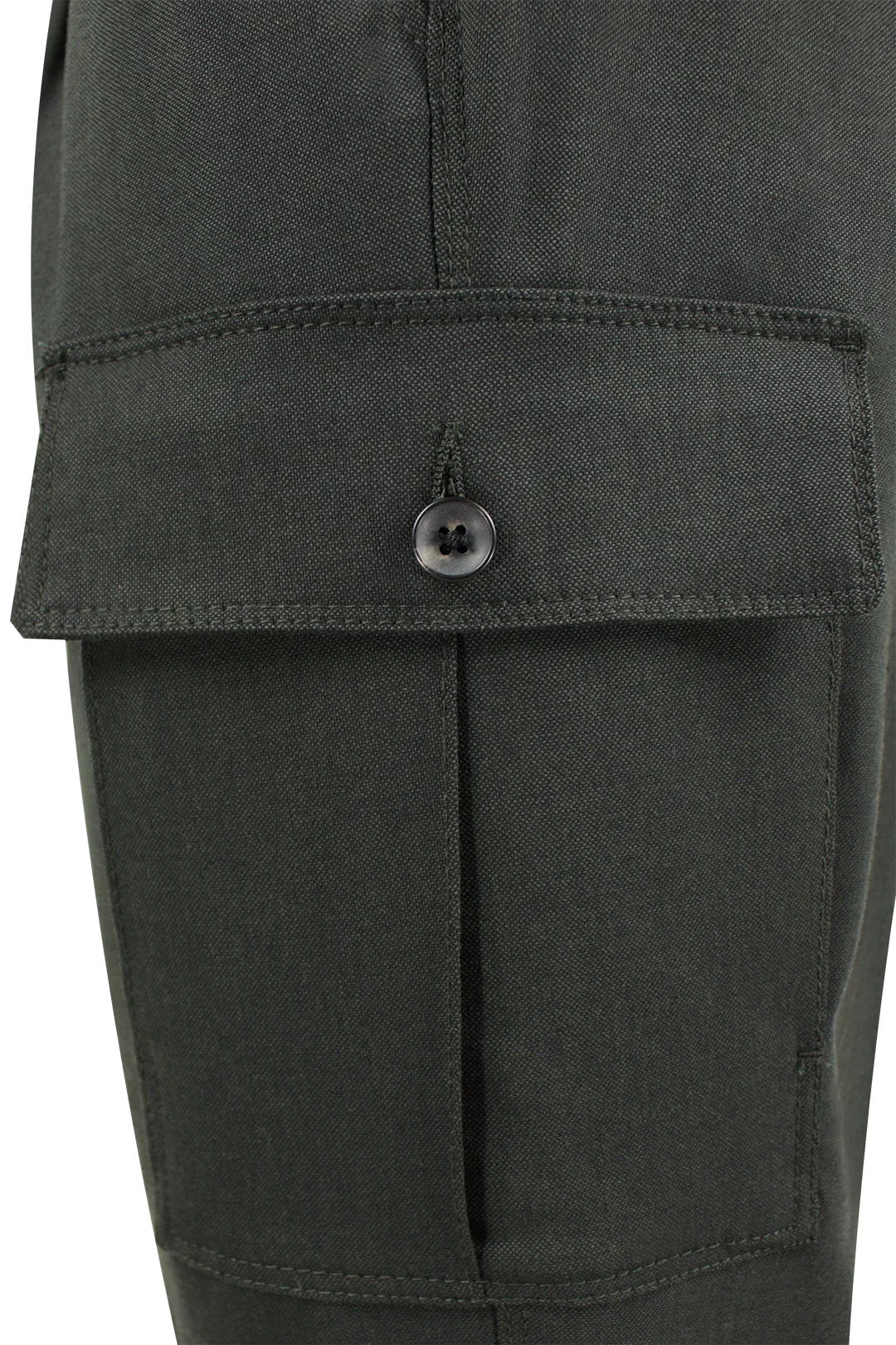 Pantalone cargo in lana e cotone verde