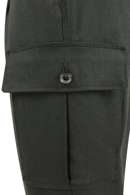 Pantalone cargo in lana e cotone verde