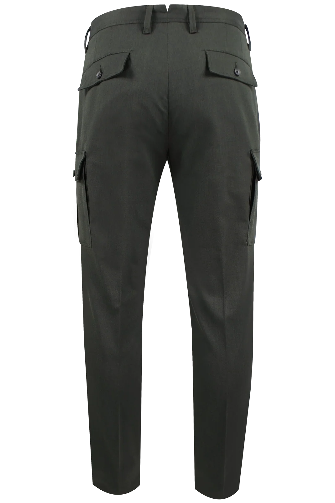 Pantalone cargo in lana e cotone verde