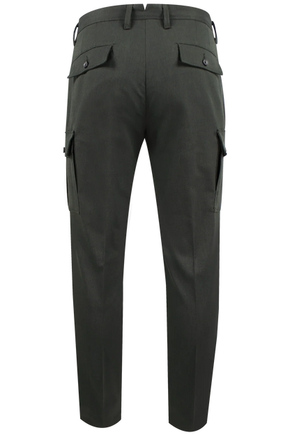 Pantalone cargo in lana e cotone verde