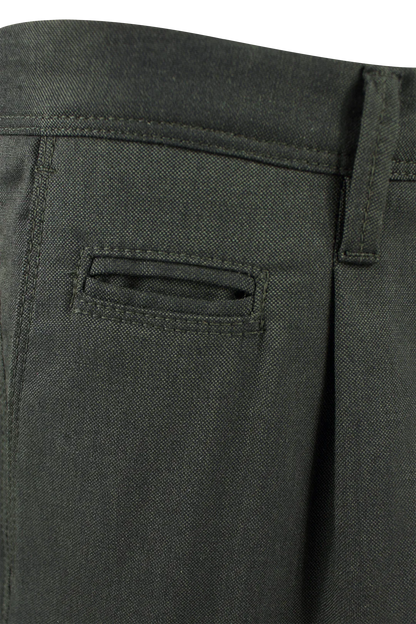 Pantalone cargo in lana e cotone verde