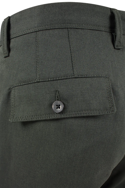 Pantalone cargo in lana e cotone verde