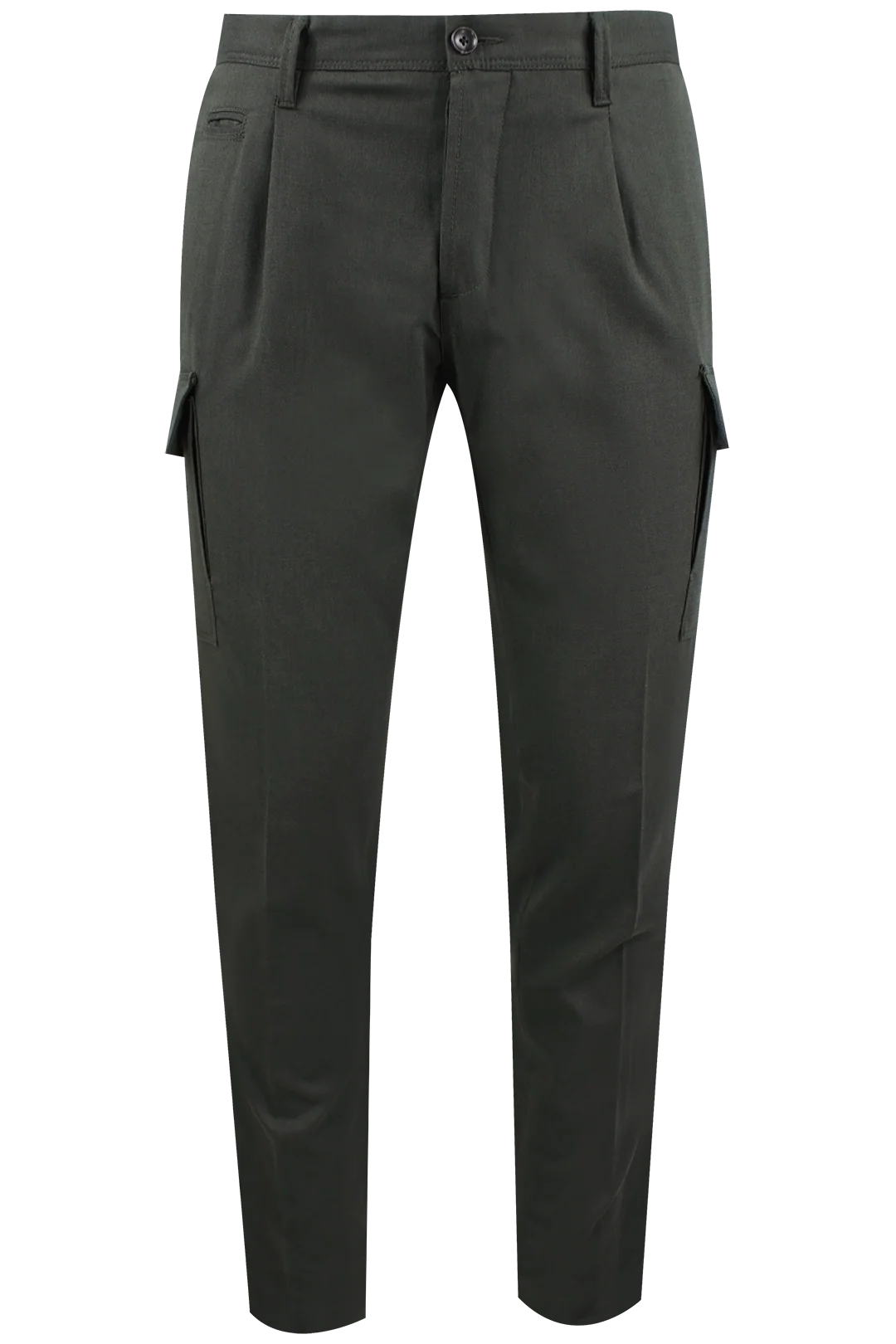 Pantalone cargo in lana e cotone verde