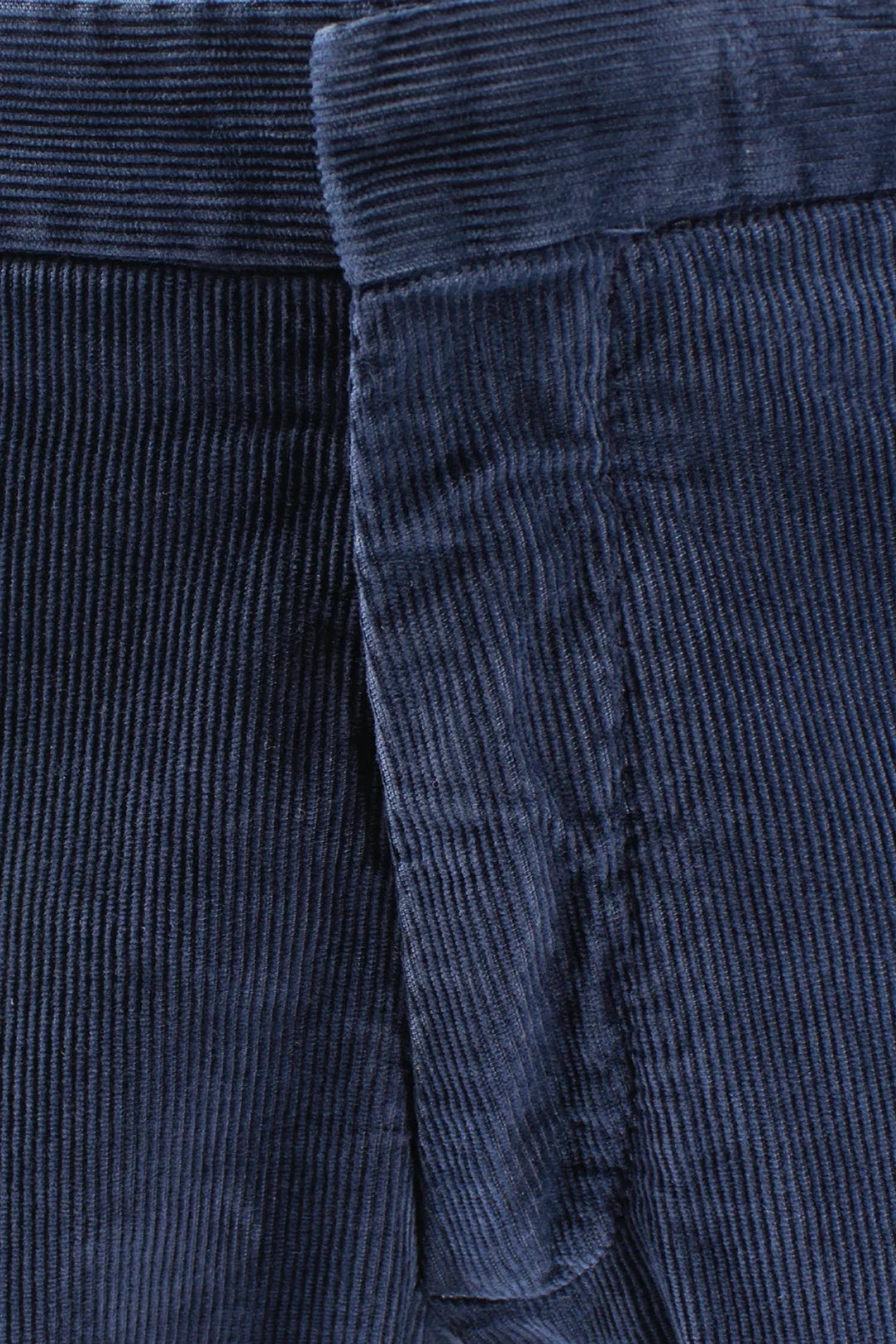 Pantalone slim in velluto millerighe blu