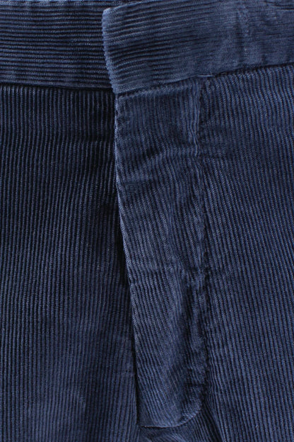 Pantalone slim in velluto millerighe blu