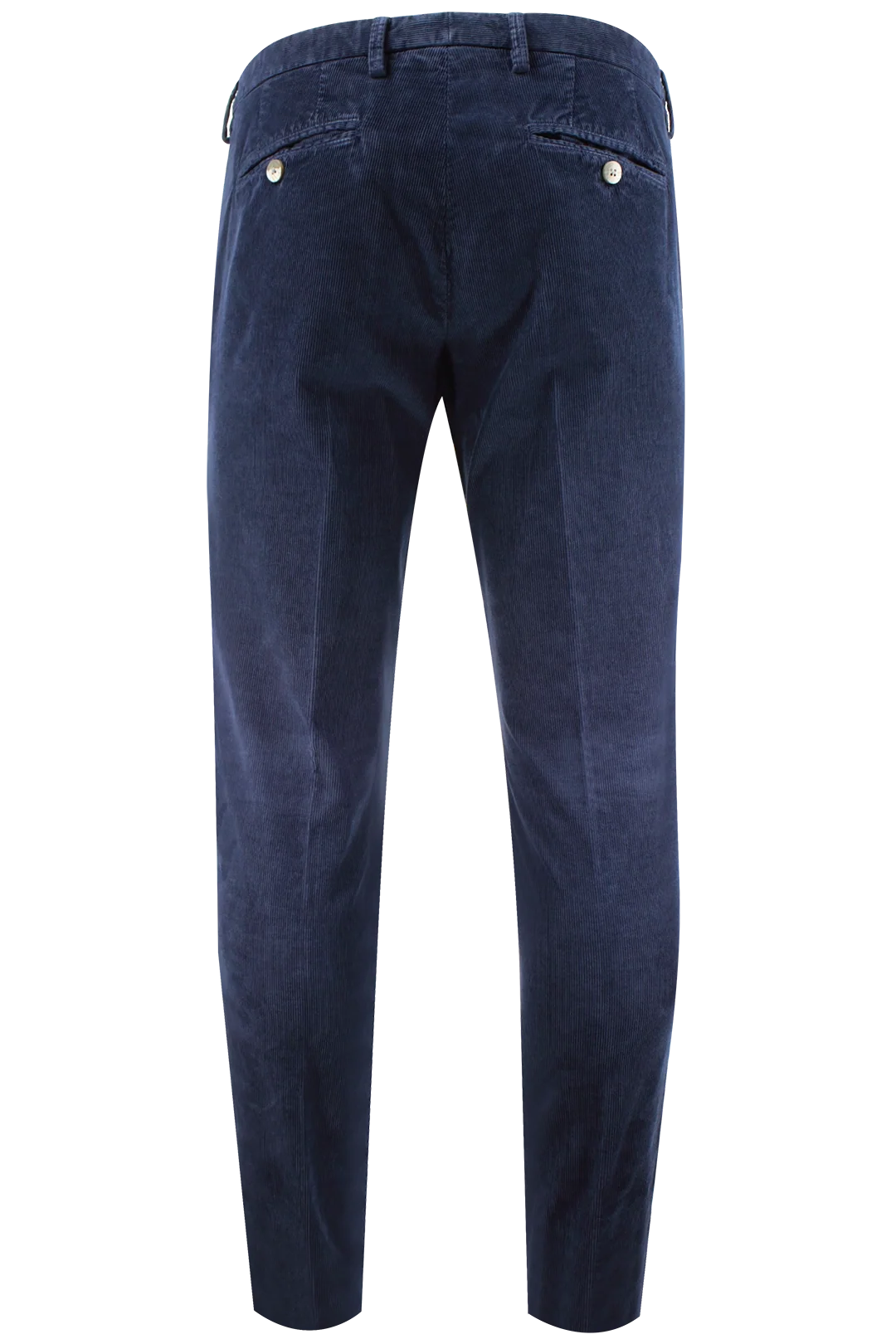 Pantalone slim in velluto millerighe blu