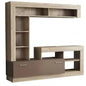 Living Room Wall Unit Leonard Oak and Taupe - Dimensions: 170 x 42 x 170h cm