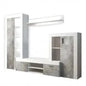 Living Room Wall Unit Nobel White and Grey Concrete Effect 263 x 40 x 200 h cm