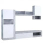Roomy Living Room Wall Unit White and Grey Concrete Effect cm 255 x 40 x 200 h