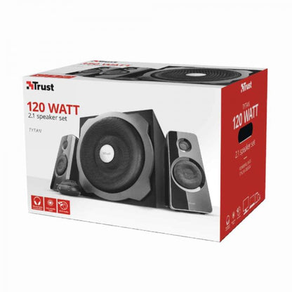 Trust Tytan 2.1 Lautsprecherset mit Subwoofer für PC, TV, Smartphone, Gaming, 120W