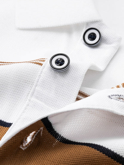 Polo Uomo Slim Fit con Taschino e Linee a Contrasto – Manica Corta