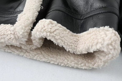 Giubbotto Donna in Ecopelle Spesso – Giacca Morbida Calda Elegante Casual