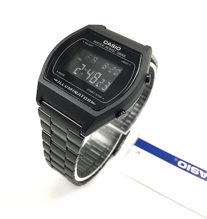 Casio B640WB‑1B – Orologio Vintage Digitale Nero, LED, Cronometro 1/100 sec, 5 ATM