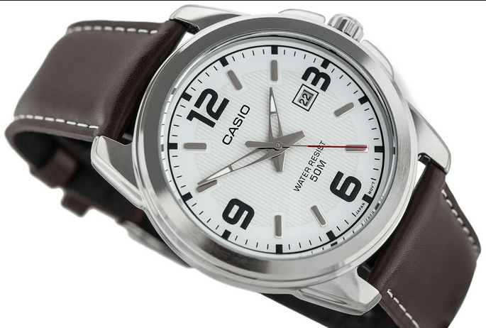 Casio MTP-1314L-7A – Orologio da Uomo Classico con Cinturino in Pelle marrone