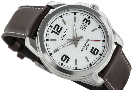 Casio MTP-1314L-7A – Orologio da Uomo Classico con Cinturino in Pelle marrone