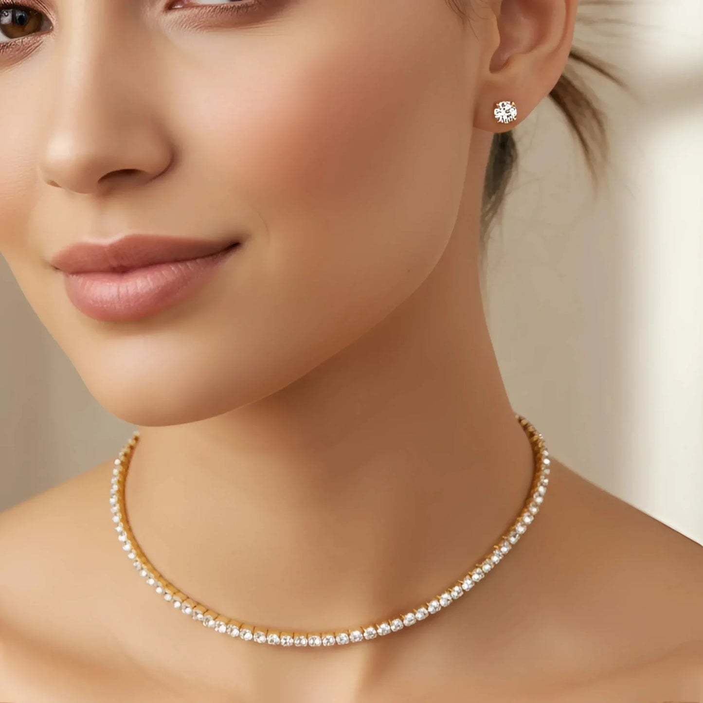 Stile Donna Bags - Parure Collana Oro e Orecchini a Lobo