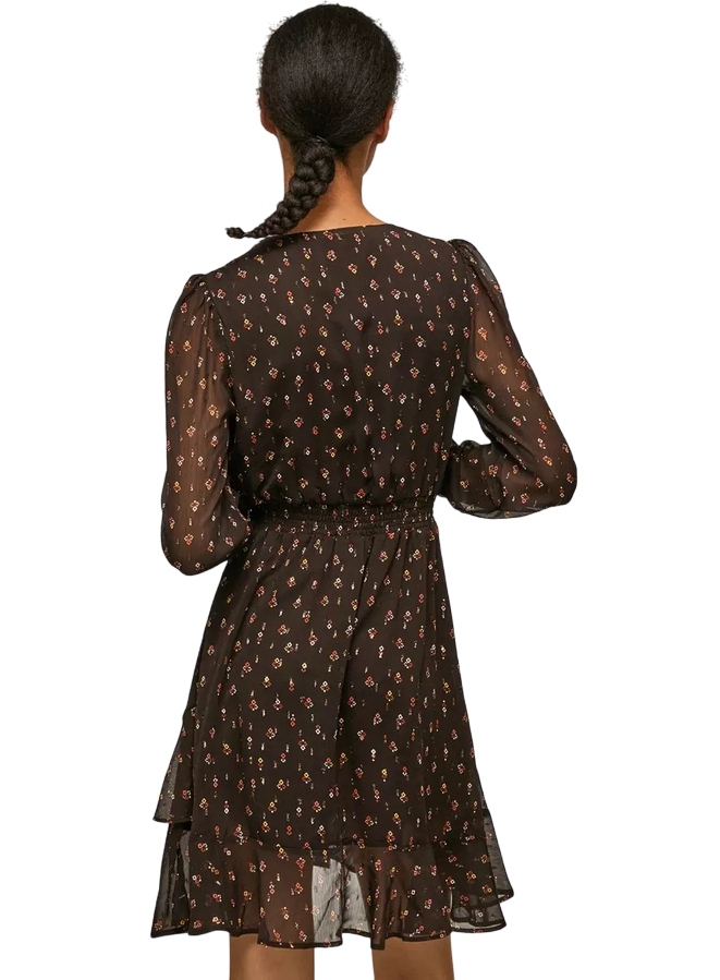 Pepe Jeans Abito a maniche lunghe con stampa a fiori Leticia PL953136 885 bitter