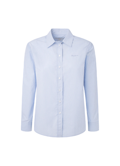 Pepe Jeans Camicia da donna a righe Lyra PL304703 563 azzurra con righe bianche