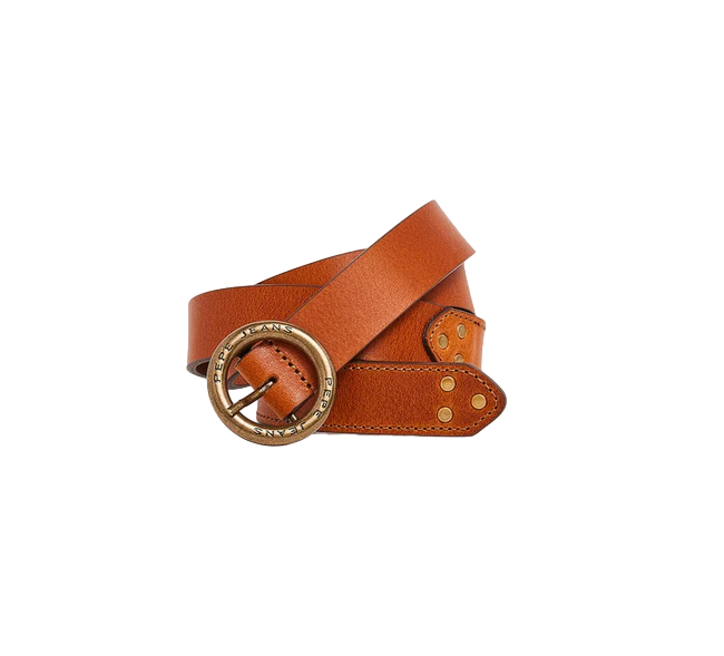 Pepe Jeans cintura da donna in pelle con fibbia tonda Vivyan PL020840 859 tabacco