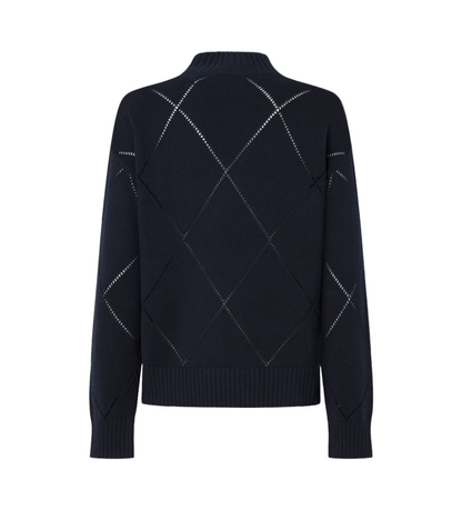 Pepe Jeans maglia da donna a lupetto fantasia losanghe Idris Perkins PL702215 594 blu