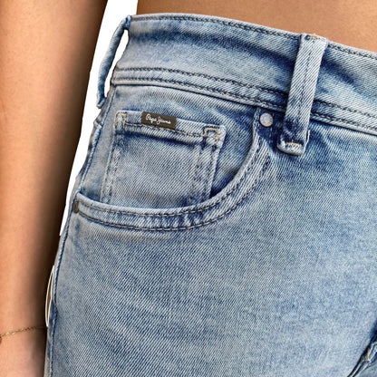 Pepe Jeans pantalone jeans da donna Tapered HW PL204591MI80 blu chiaro