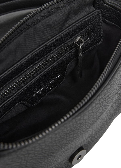 Pepe Jeans Borsa Donna PL0300006 999 Nero – Similpelle Premium con Patta e Tracolla Regolabile