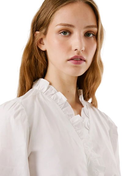 Pepe Jeans Camicia Donna PL3051246 PEARL Bianco 100% Cotone con Rouche – Eleganza, Comfort e Stile Unico