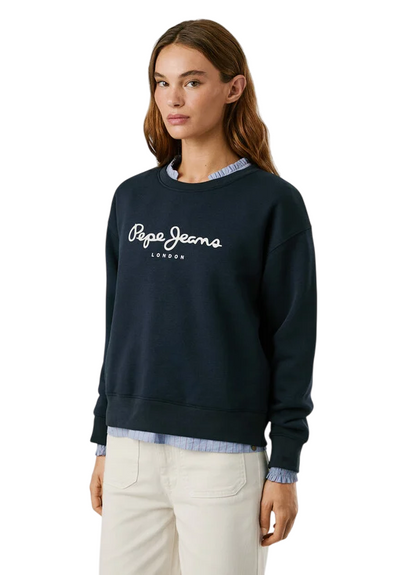 Pepe Jeans Felpa Donna BADDY PL5800002 Blu - Felpa Girocollo Casual e Comfort