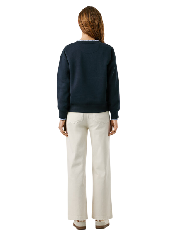 Pepe Jeans Felpa Donna BADDY PL5800002 Blu - Felpa Girocollo Casual e Comfort