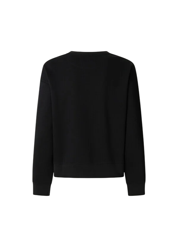 Pepe Jeans Felpa Donna PL5800024 Nero con Strass – Stile Urban Chic e Comfort Premium