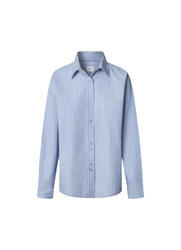 Pepe Jeans LYRIC PL3051265 Blu Camicia Donna Casual Cotone 100% - Look Trendy e Confortevole