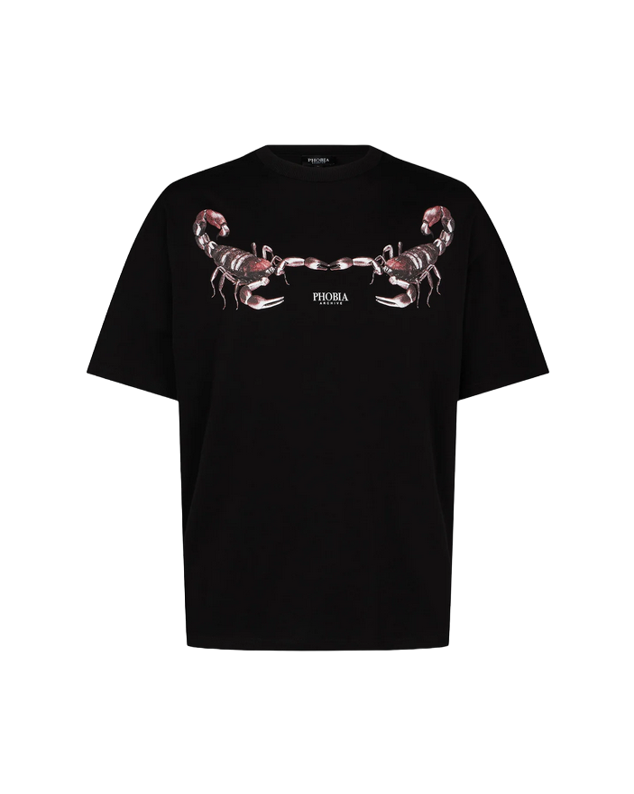 Phobia T-shirt unisex nera con Scorpione verde PH00214