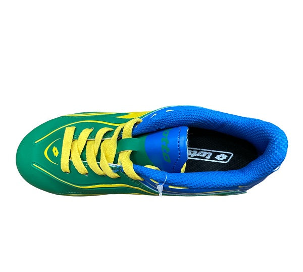 Lotto scarpa da calcetto da ragazzo colori del Brasile Speed 700 TF JR R0331 verde-giallo-azzurro