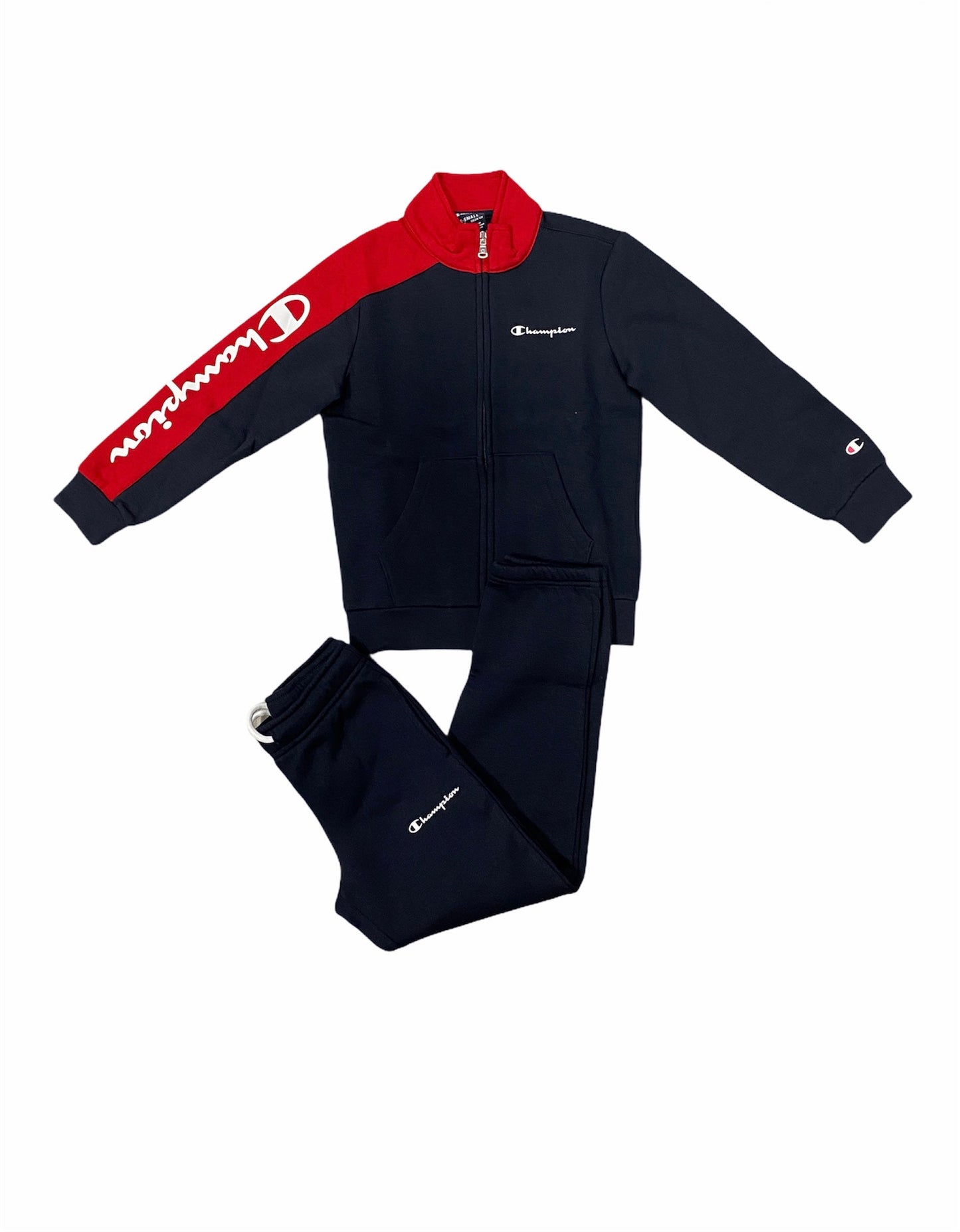 Champion Tuta da ragazzo Full Zip 305816 BS501 NNY blu-rosso
