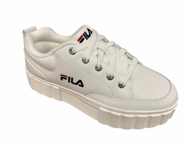 Fila scarpa sneakers in pelle con zeppa da donna Sandblast  1011035.1FG bianco