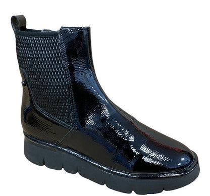 Stonefly Stivaletto da donna lucido Elitte Lady 13 Pelle-Textile 216832 000 nero