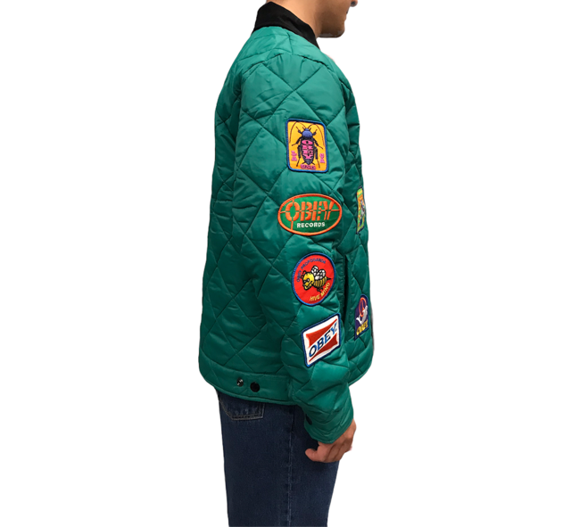 Obey Men's Quilted Jacket Collectors 121800479 Green