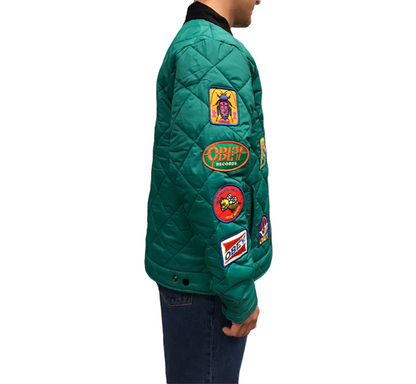 Obey Men's Quilted Jacket Collectors 121800479 Green