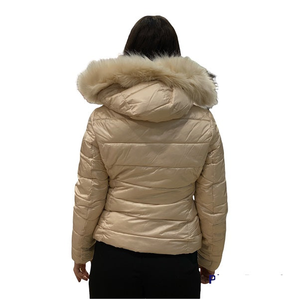 Gaudi Piumino sintetico con cappuccio e ecopelliccia 121BD35006 125001-02 beige