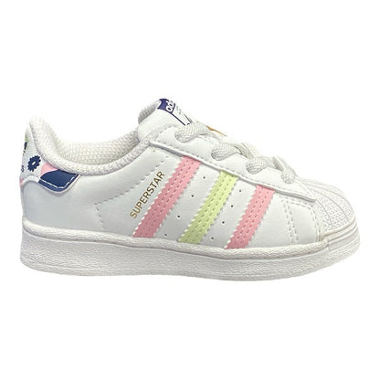 Adidas Originals sneakers da bambina Superstar EL I GY3332 bianco-limone-rosa