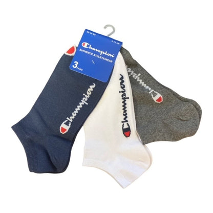 Champion Sneaker Socks Unisex 3 Paia Navy Bianco Grigio - U24560 BS501