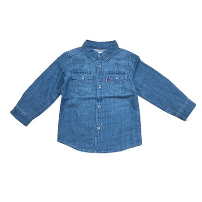Levi's Kids Camicia da ragazzo in jeans Barstow Western 9E6866 M28 blu chiaro