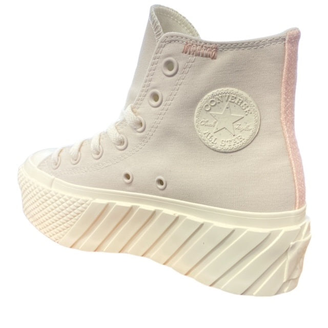 Converse scarpa sneakers da donna con zeppa Chuck Taylor All Star Lift 2X Crafted 572953C sabbia