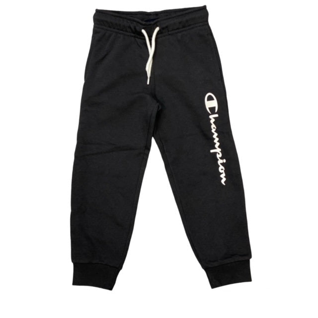 Champion Pantalone sortivo da ragazzo in felpa garzata con polsino alla caviglia 305906 KK001 NBK nero