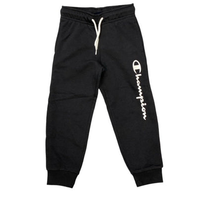 Champion Pantalone sortivo da ragazzo in felpa garzata con polsino alla caviglia 305906 KK001 NBK nero