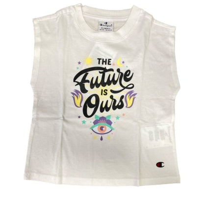 Champion Completo ragazza T-shirt smanicata e pantaloncino 404397 WW001 WHT white