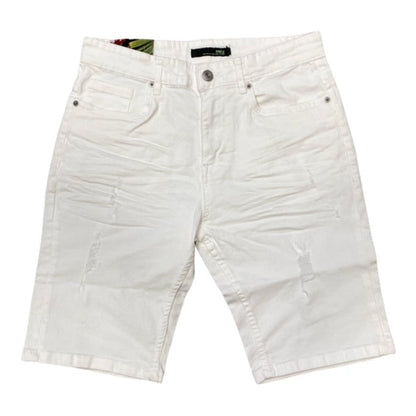 Trez Pantaloncino Bin-Pris da uomo in demin bianco M45115 110