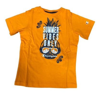 Champion Completino da ragazzo T-shirt manica corta e Pantaloncino 306050 OS017 SPO arancio blu