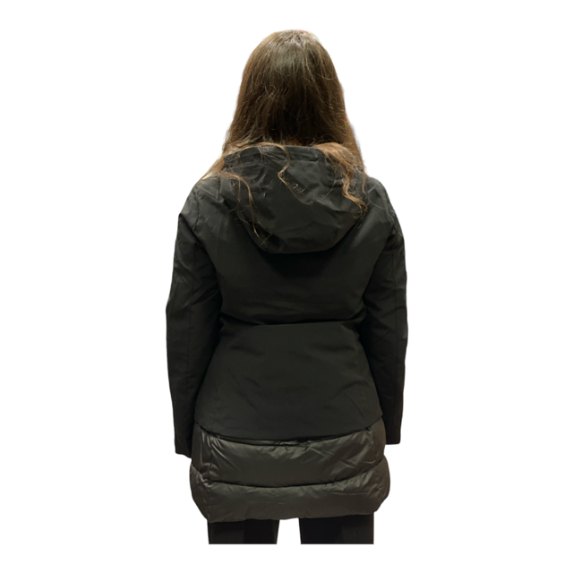 Yes Zee Cappotto da donna con inserti in pelle O086/NT00 0801 nero